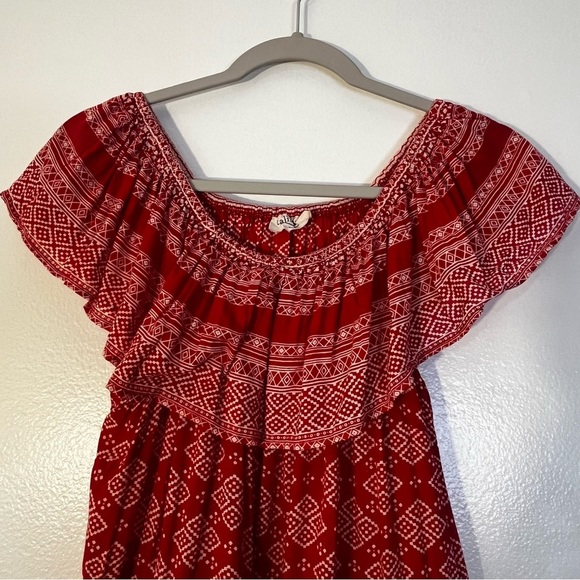 Talisman | Vici red Maisie print off the shoulder maxi dress Women’s size XS - Picture 4 of 13